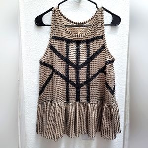 Free People ruffle open back tank, size small